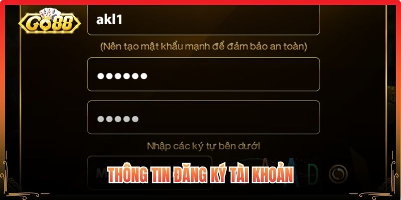 Thông tin đăng ký tài khoản