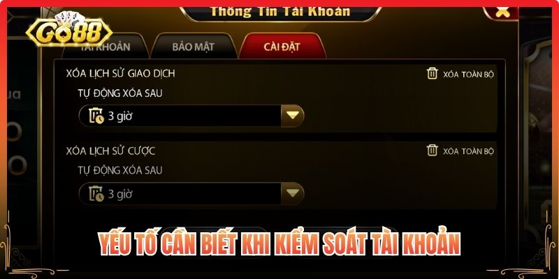 Yếu tố cần biết khi kiểm soát tài khoản