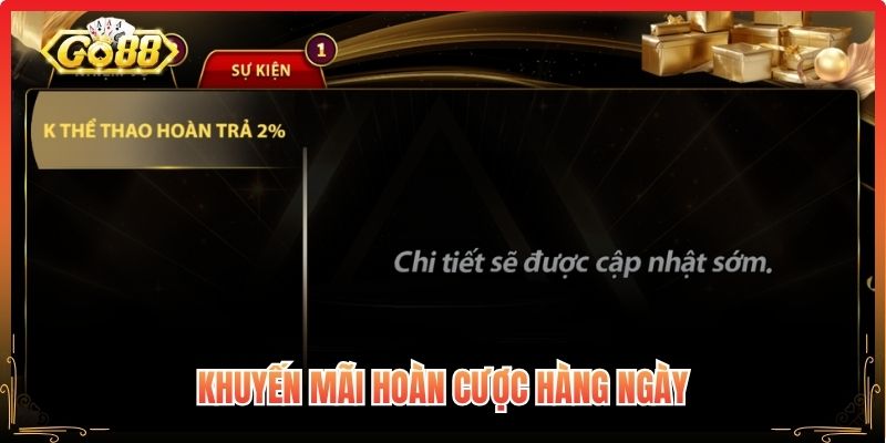 Khuyến mãi hoàn cược hàng ngày
