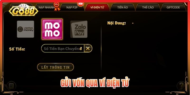 Gửi vốn qua ví điện tử